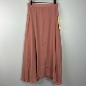Roaman’s Dusty Rose Long Flowy Skirt 14W NWT